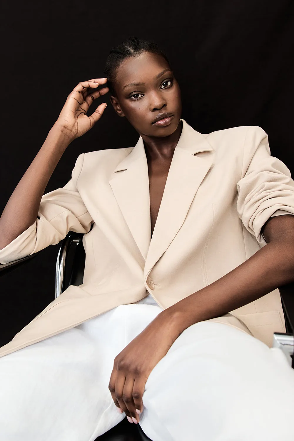 LOUIE NATURAL PATCH POCKET BLAZER sold by Dissh