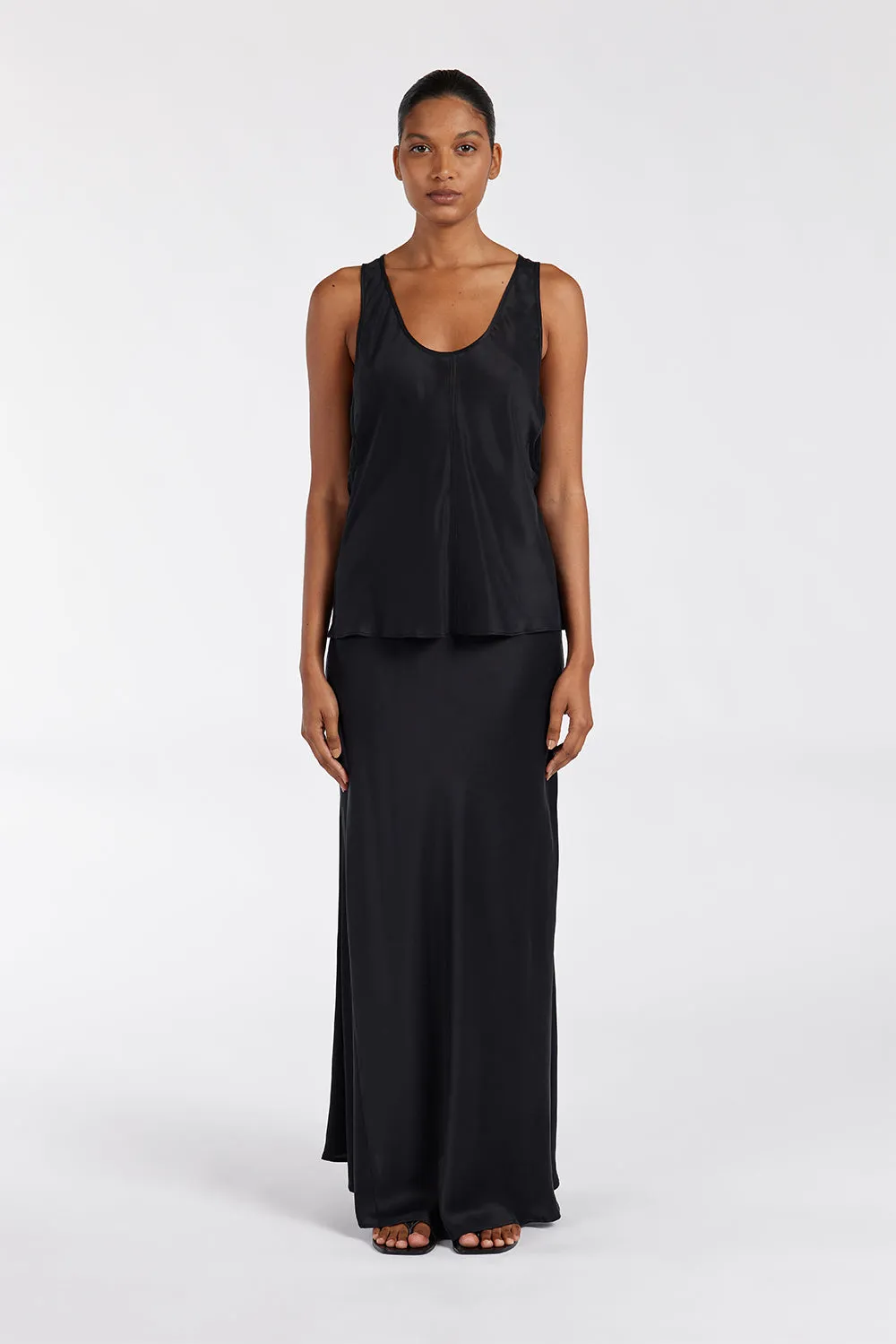 COLETTE BLACK SILK SKIRT sold by Dissh