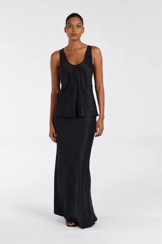 COLETTE BLACK SILK CAMI TOP sold by Dissh