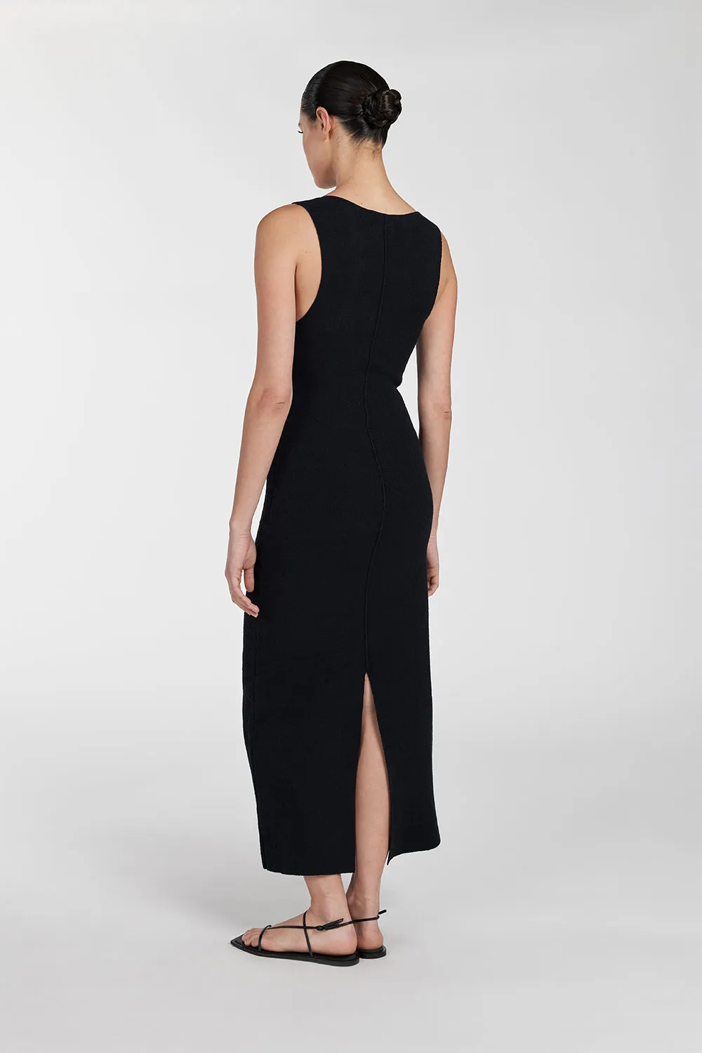 OWEN BLACK CREPE KNIT MIDI DRESS sold by Dissh product image thumbnail 5