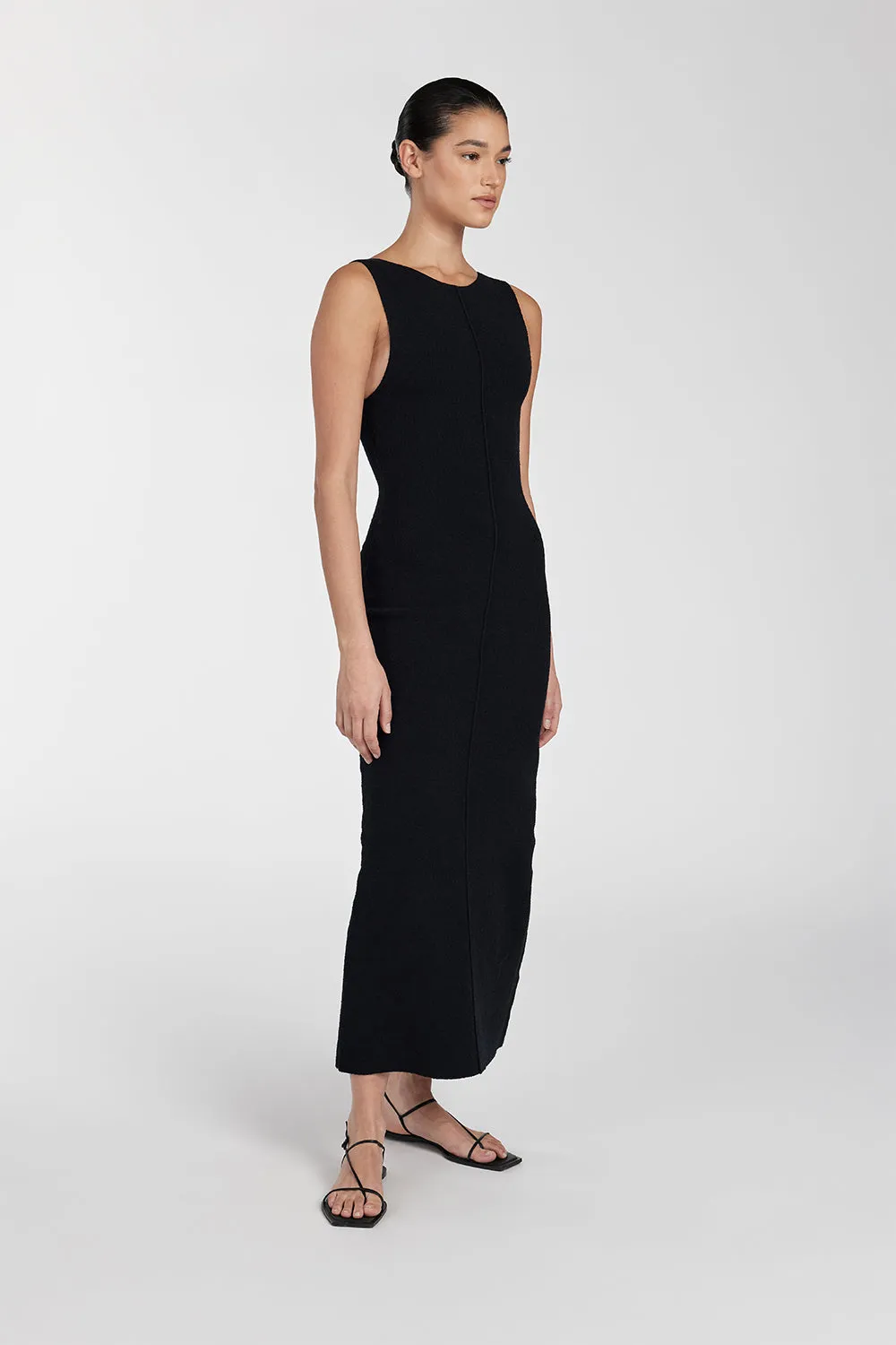 OWEN BLACK CREPE KNIT MIDI DRESS sold by Dissh product image thumbnail 4