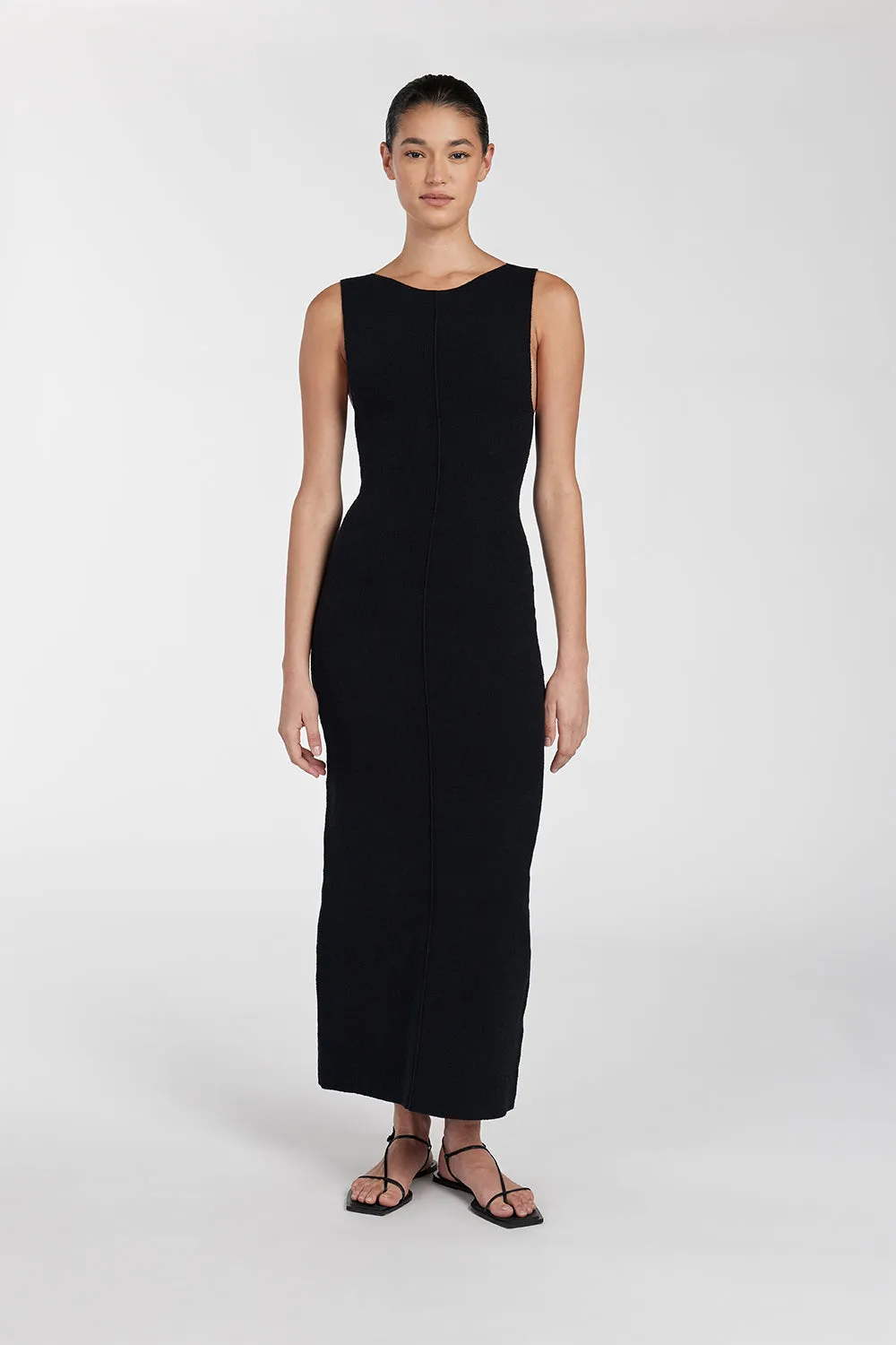 OWEN BLACK CREPE KNIT MIDI DRESS sold by Dissh product image thumbnail 2