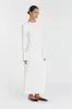 ADA OFF WHITE LONG SLEEVE MIDI DRESS sold by Dissh