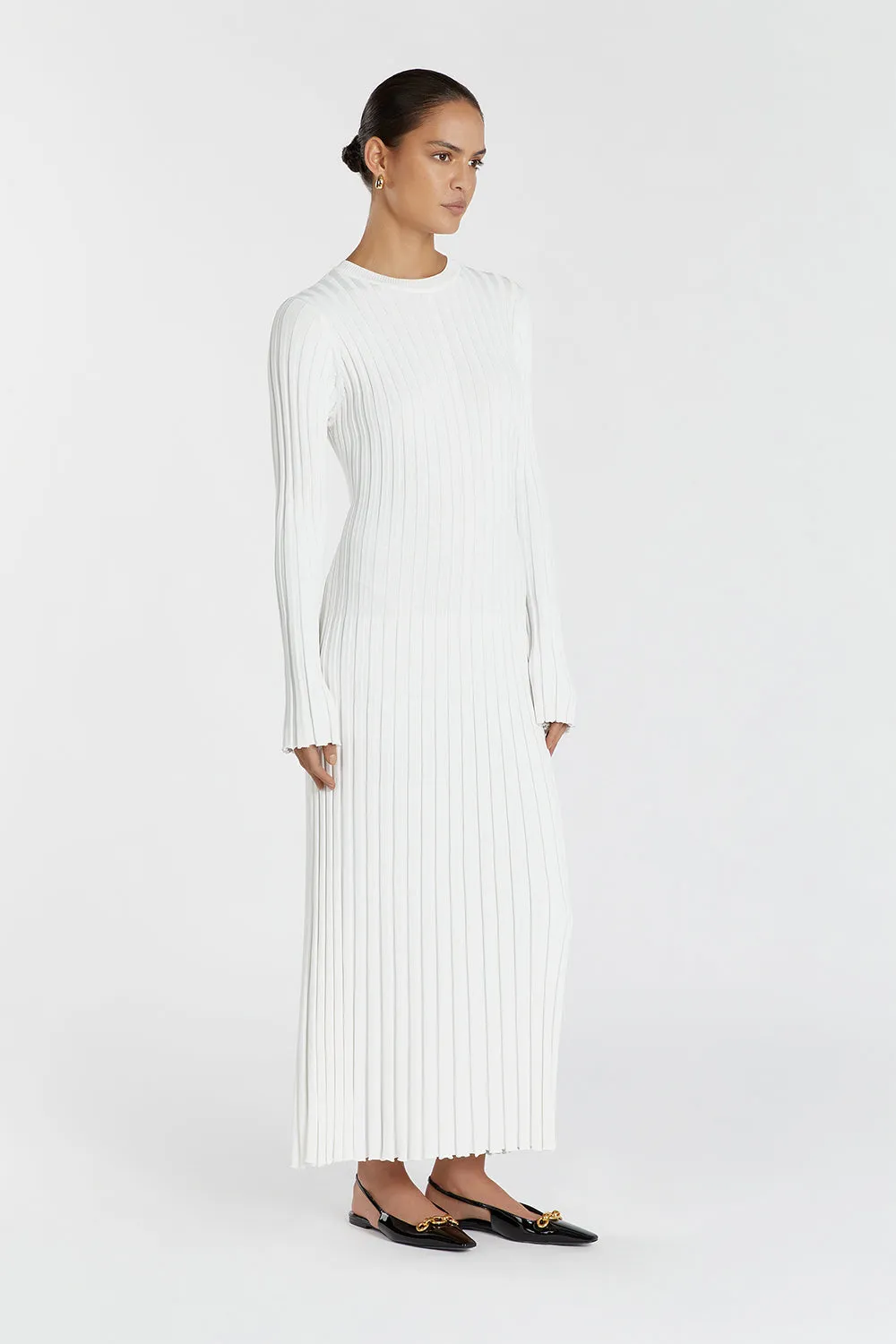 ADA OFF WHITE LONG SLEEVE MIDI DRESS sold by Dissh product image thumbnail 3