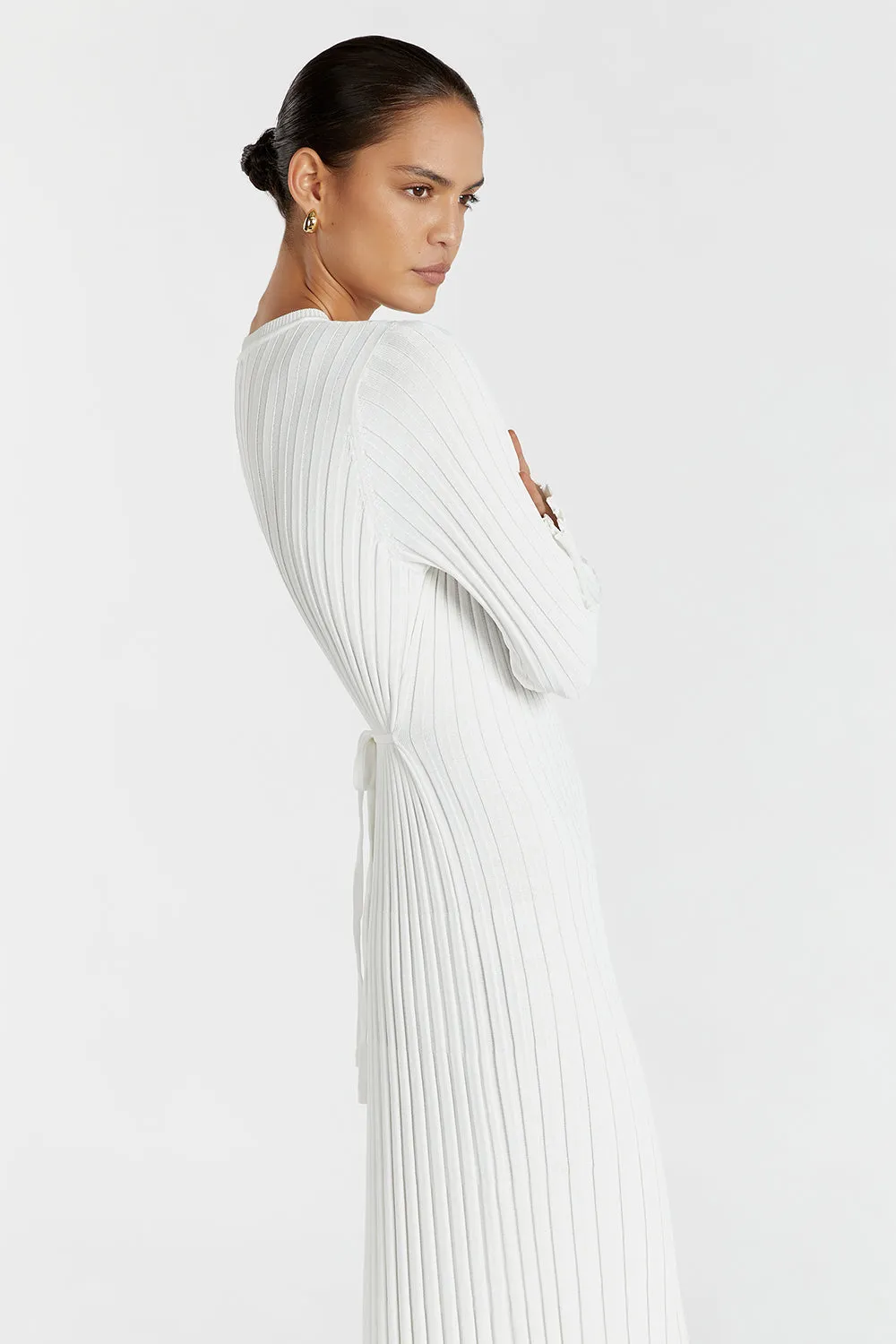 ADA OFF WHITE LONG SLEEVE MIDI DRESS sold by Dissh product image thumbnail 2