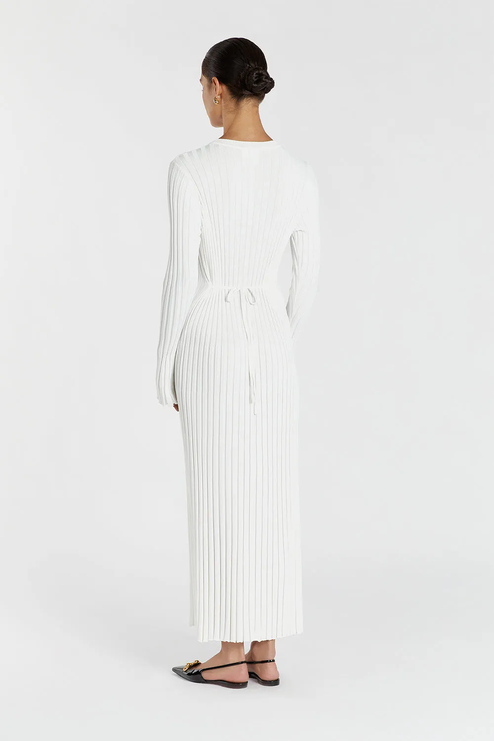 ADA OFF WHITE LONG SLEEVE MIDI DRESS sold by Dissh product image thumbnail 4
