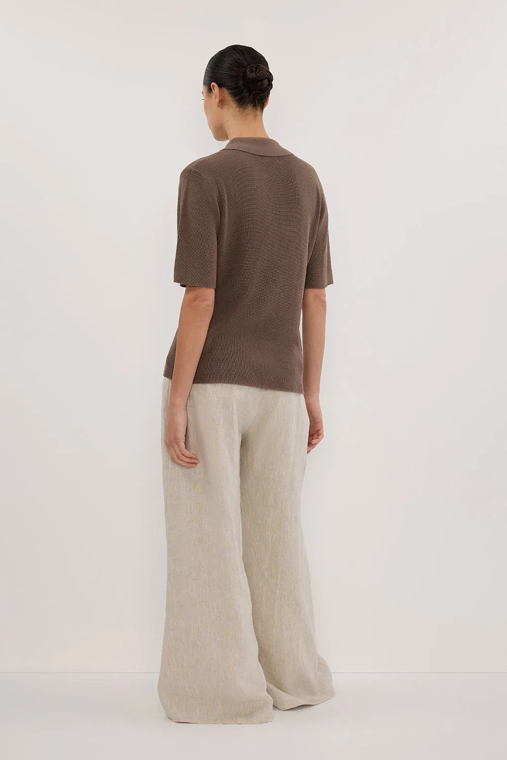 LIAM TAUPE KNIT POLO SHIRT sold by Dissh product image thumbnail 4