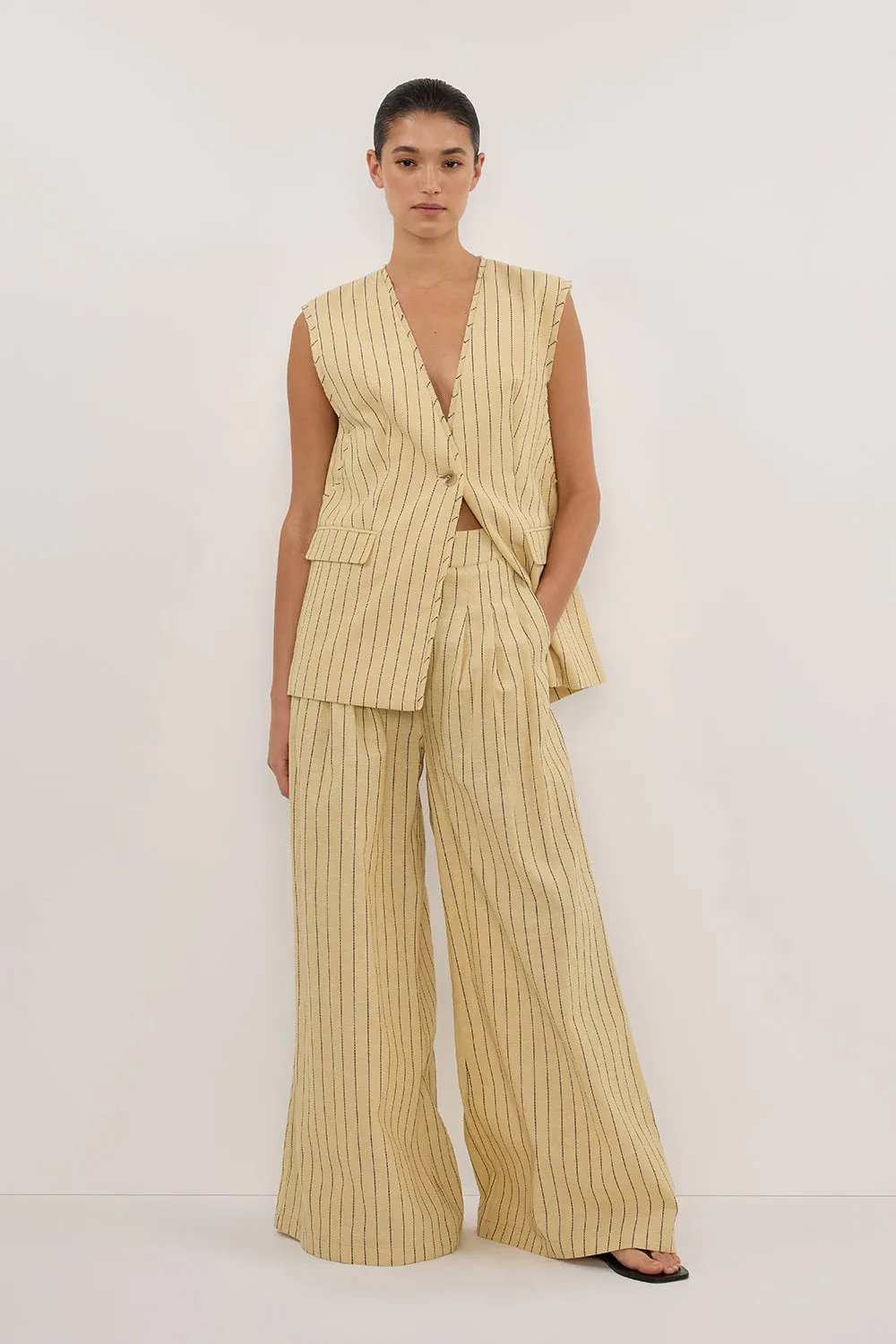 OLLIE DUNE STRIPE WIDE LEG PANT sold by Dissh