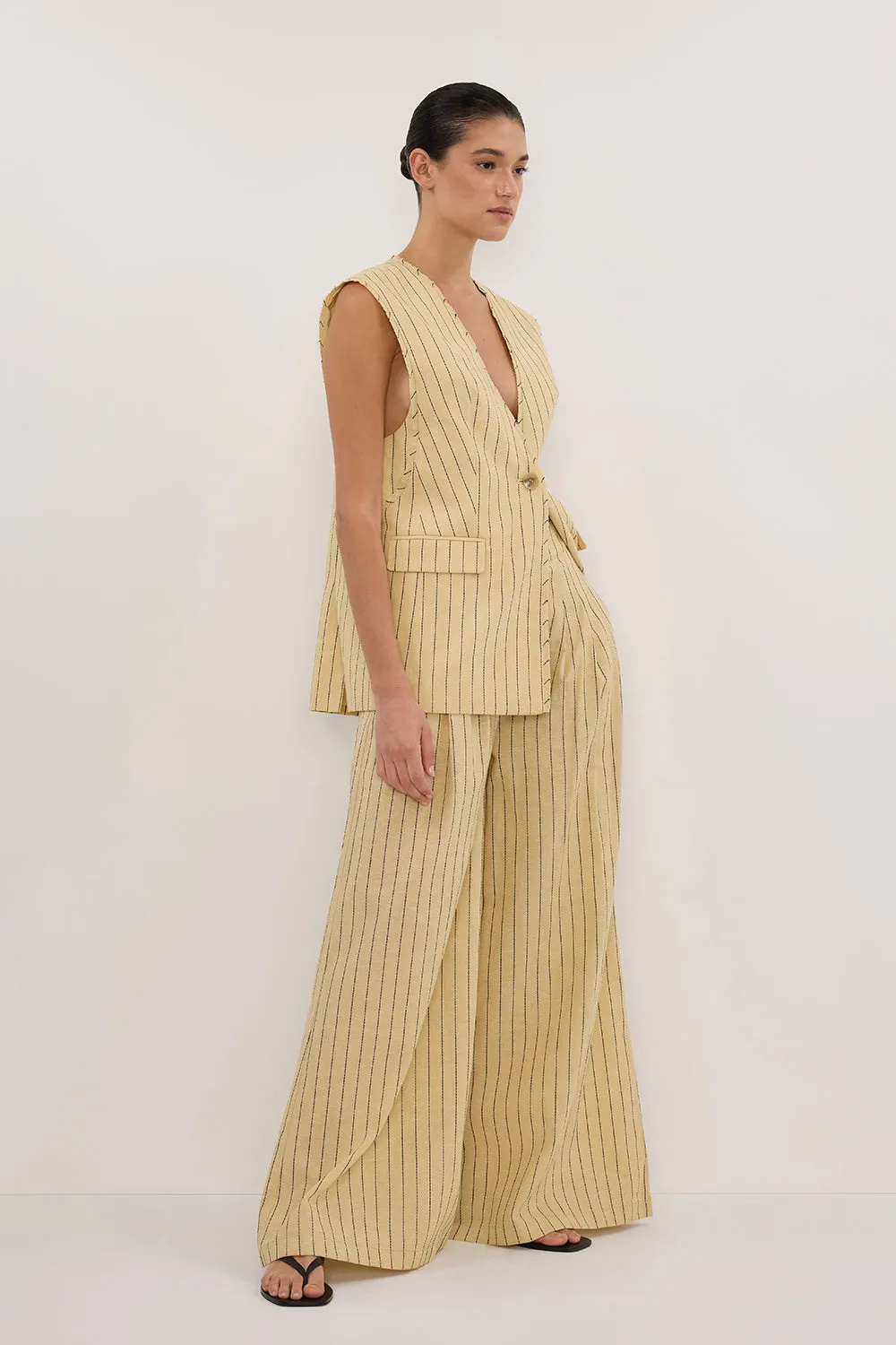 OLLIE DUNE STRIPE WIDE LEG PANT sold by Dissh product image thumbnail 3