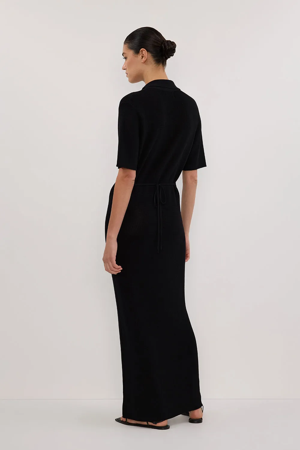 LIAM BLACK KNIT POLO MAXI DRESS sold by Dissh product image thumbnail 5