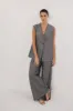OLLIE SLATE STRIPE OVERSIZED VEST sold by Dissh