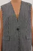 OLLIE SLATE STRIPE OVERSIZED VEST sold by Dissh