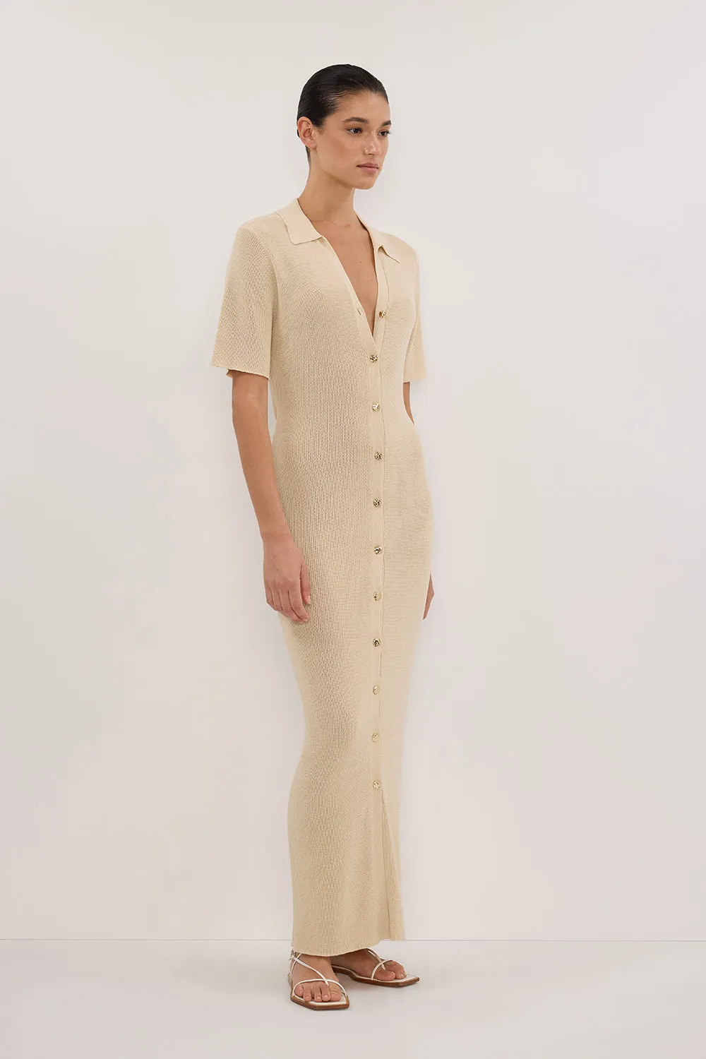 LIAM NATURAL KNIT POLO MAXI DRESS sold by Dissh product image thumbnail 3