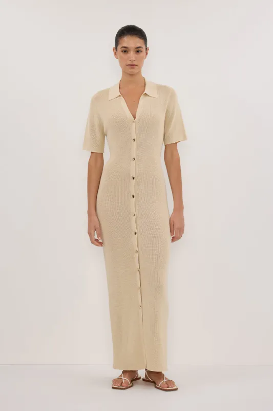 LIAM NATURAL KNIT POLO MAXI DRESS sold by Dissh