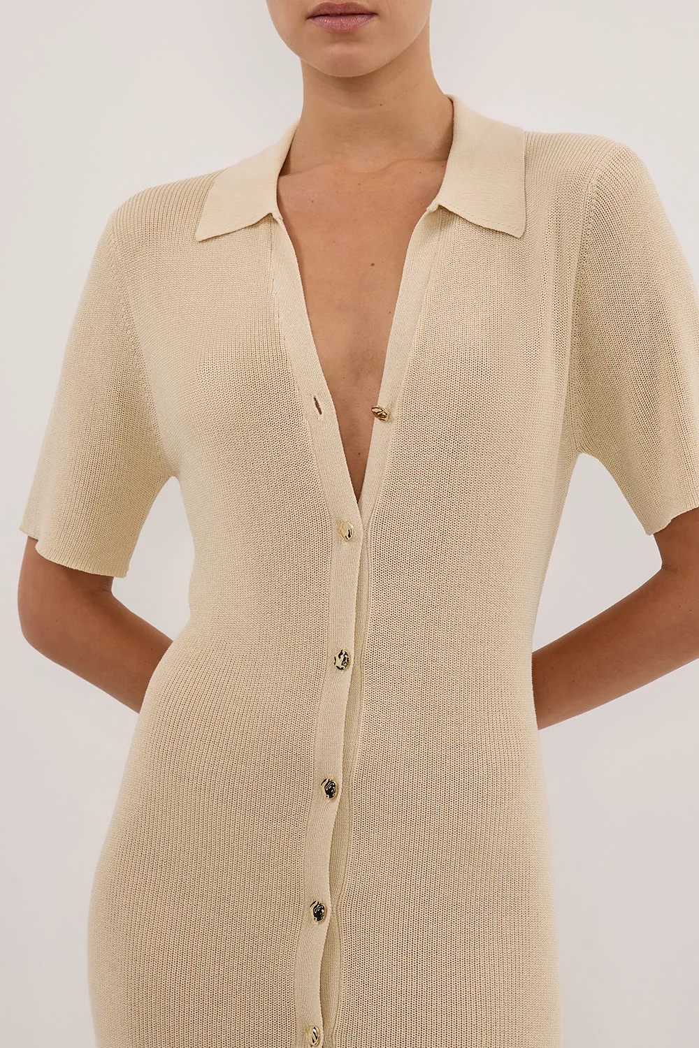 LIAM NATURAL KNIT POLO MAXI DRESS sold by Dissh product image thumbnail 5