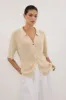 LIAM NATURAL KNIT POLO SHIRT sold by Dissh