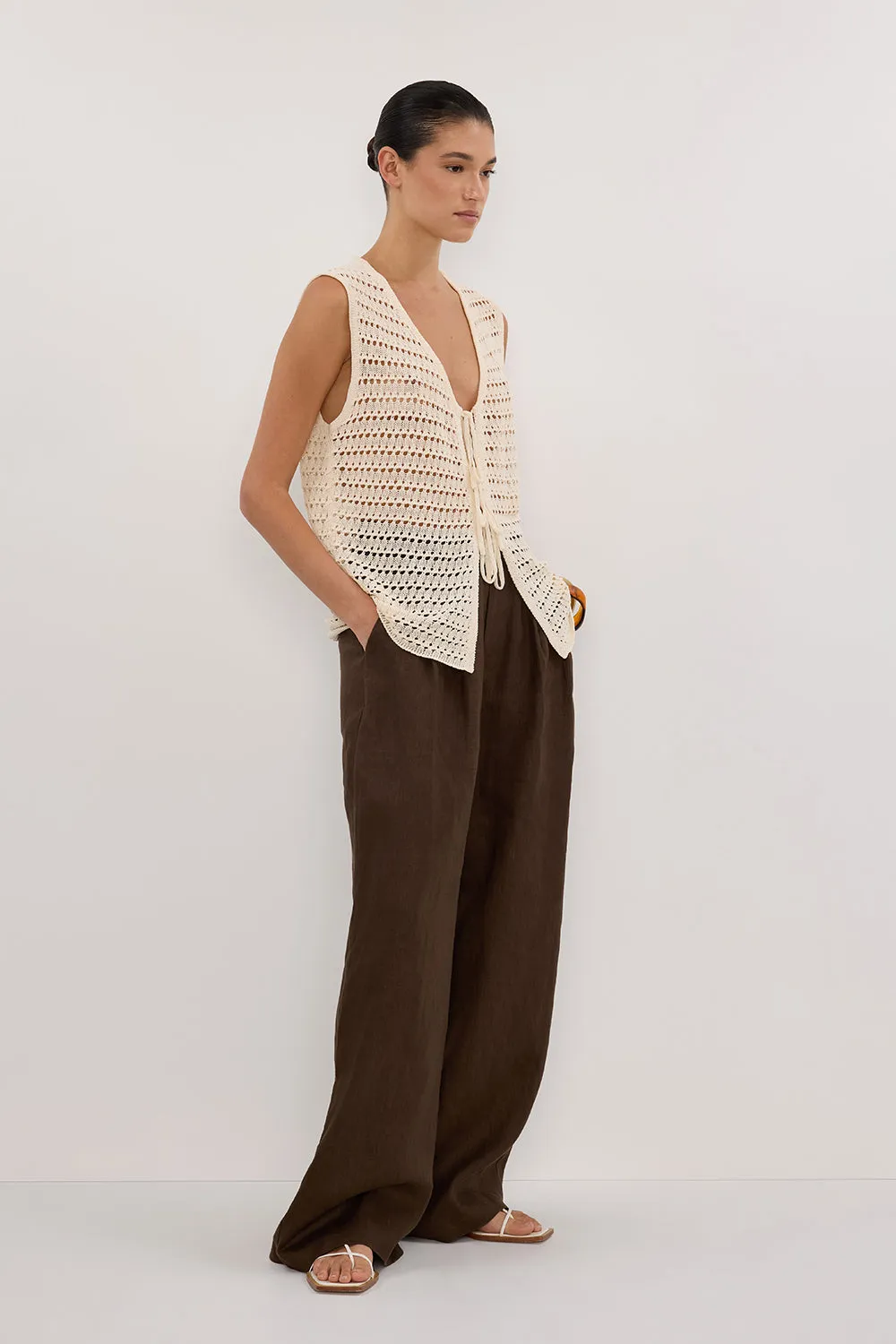 NOAH CROCHET NATURAL KNIT VEST sold by Dissh product image thumbnail 4