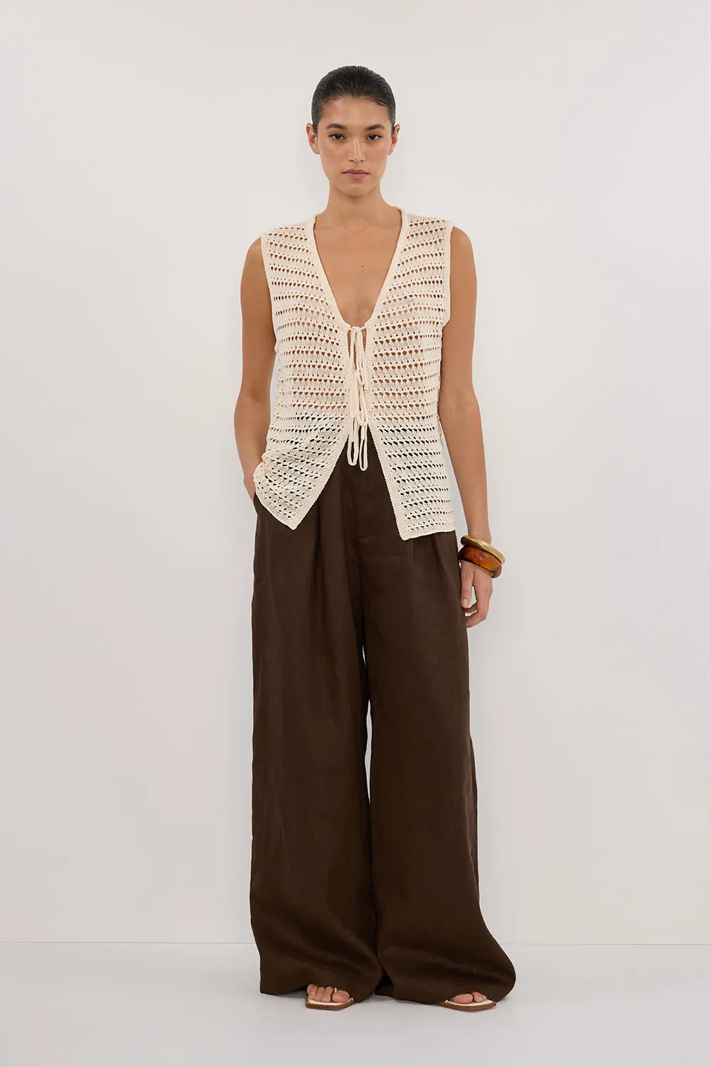 NOAH CROCHET NATURAL KNIT VEST sold by Dissh product image thumbnail 2