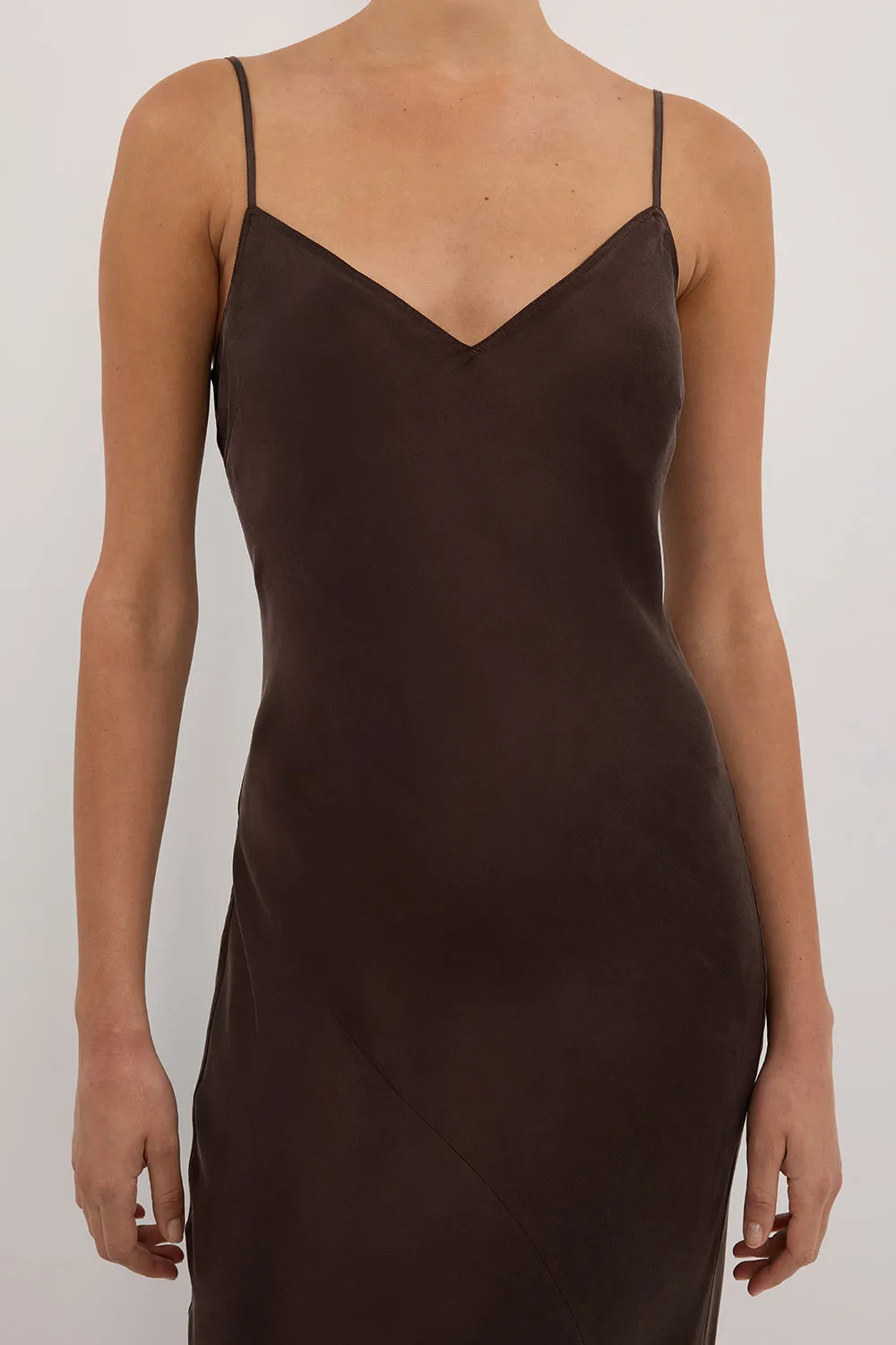 COLETTE BITTER CHOC SILK MIDI DRESS sold by Dissh product image thumbnail 5
