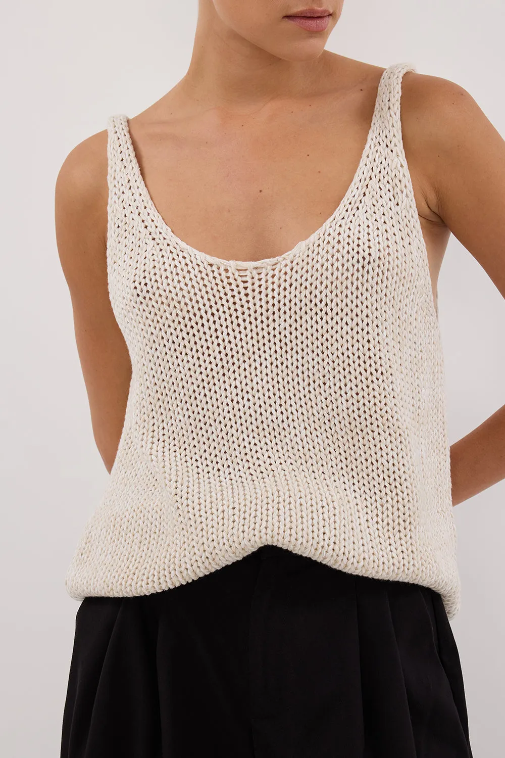 HEIDI CREAM MARLE SCOOP KNIT TANK sold by Dissh product image thumbnail 5