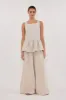 DAISY NATURAL LINEN PEPLUM TOP sold by Dissh