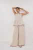 DAISY NATURAL LINEN PEPLUM TOP sold by Dissh