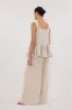 DAISY NATURAL LINEN PEPLUM TOP sold by Dissh