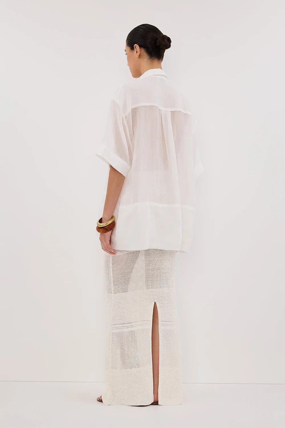 HALLIE OFF WHITE CROCHET MAXI SKIRT sold by Dissh product image thumbnail 4