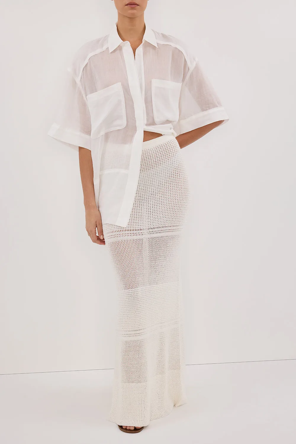 HALLIE OFF WHITE CROCHET MAXI SKIRT sold by Dissh product image thumbnail 2