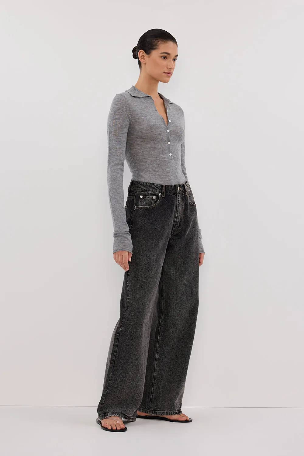 JANE SILVER MARLE MERINO POLO TOP sold by Dissh product image thumbnail 5