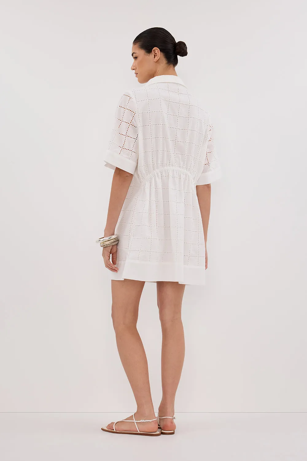 OWEN WHITE SLEEVED BRODERIE MINI DRESS sold by Dissh product image thumbnail 5