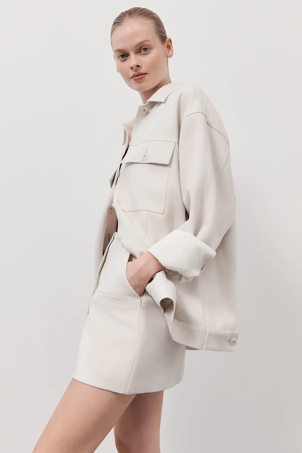 JIL SILVER TAILORED TRUCKER JACKET sold by Dissh