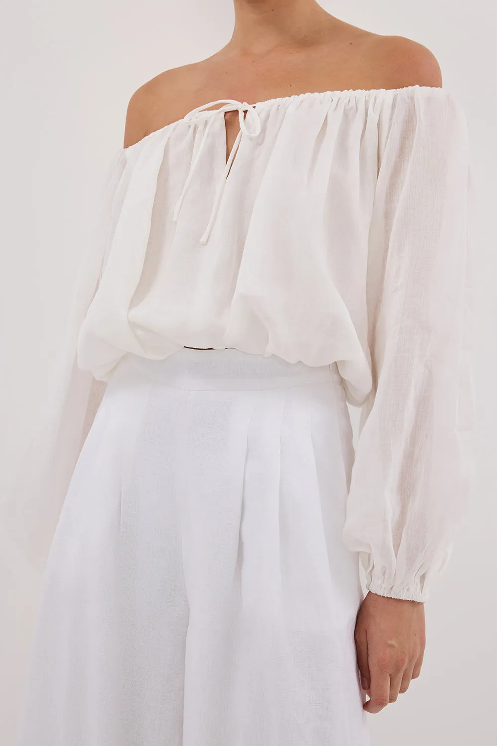 CODY WHITE WIDE LINEN PANT sold by Dissh product image thumbnail 5