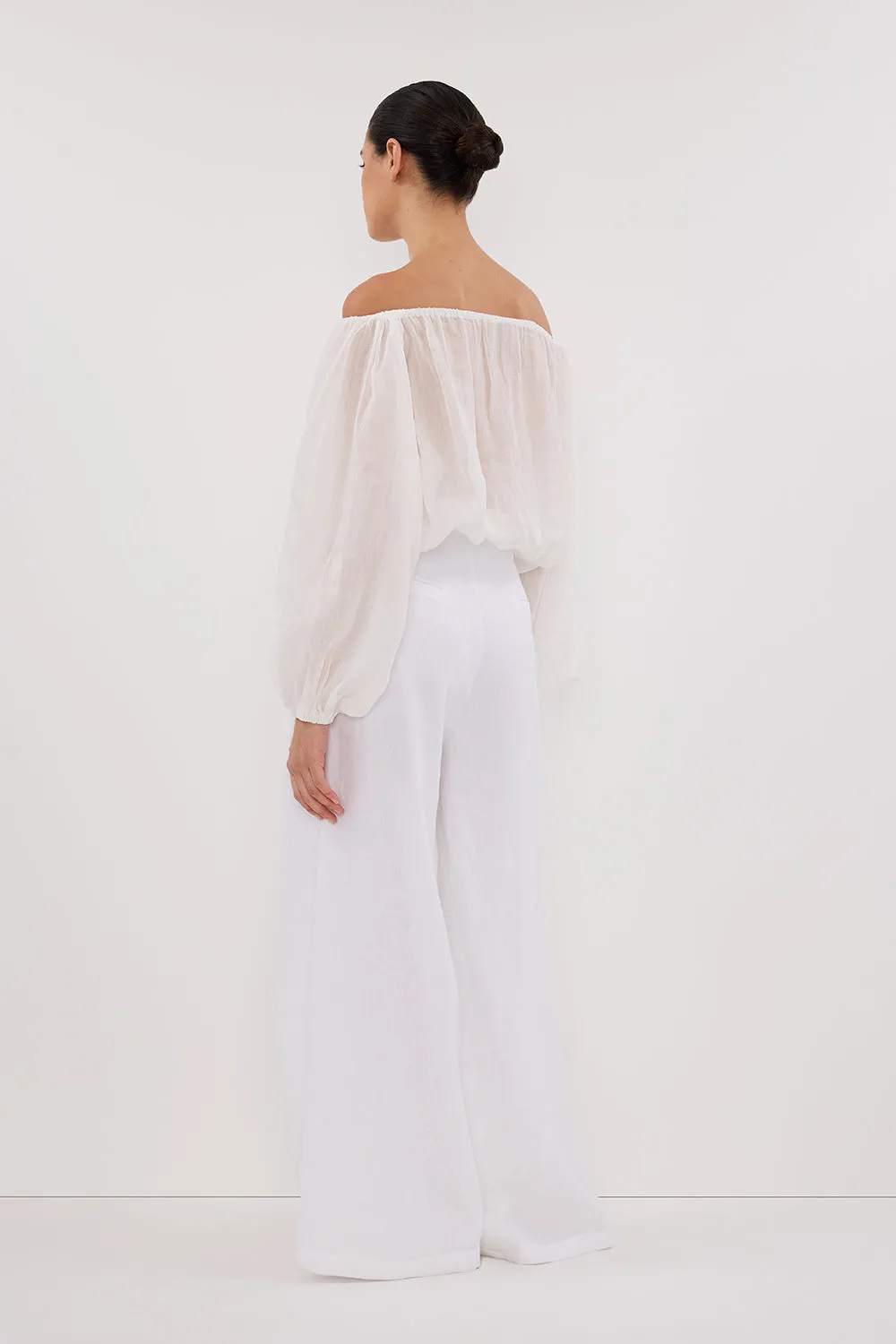 CODY WHITE WIDE LINEN PANT sold by Dissh product image thumbnail 4