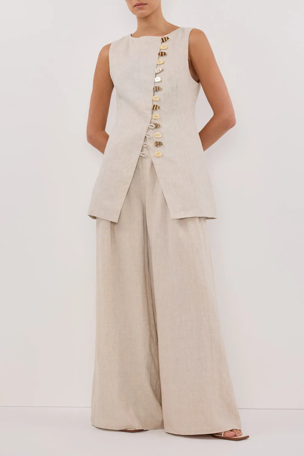 CODY NATURAL WIDE LINEN PANT sold by Dissh product image thumbnail 2