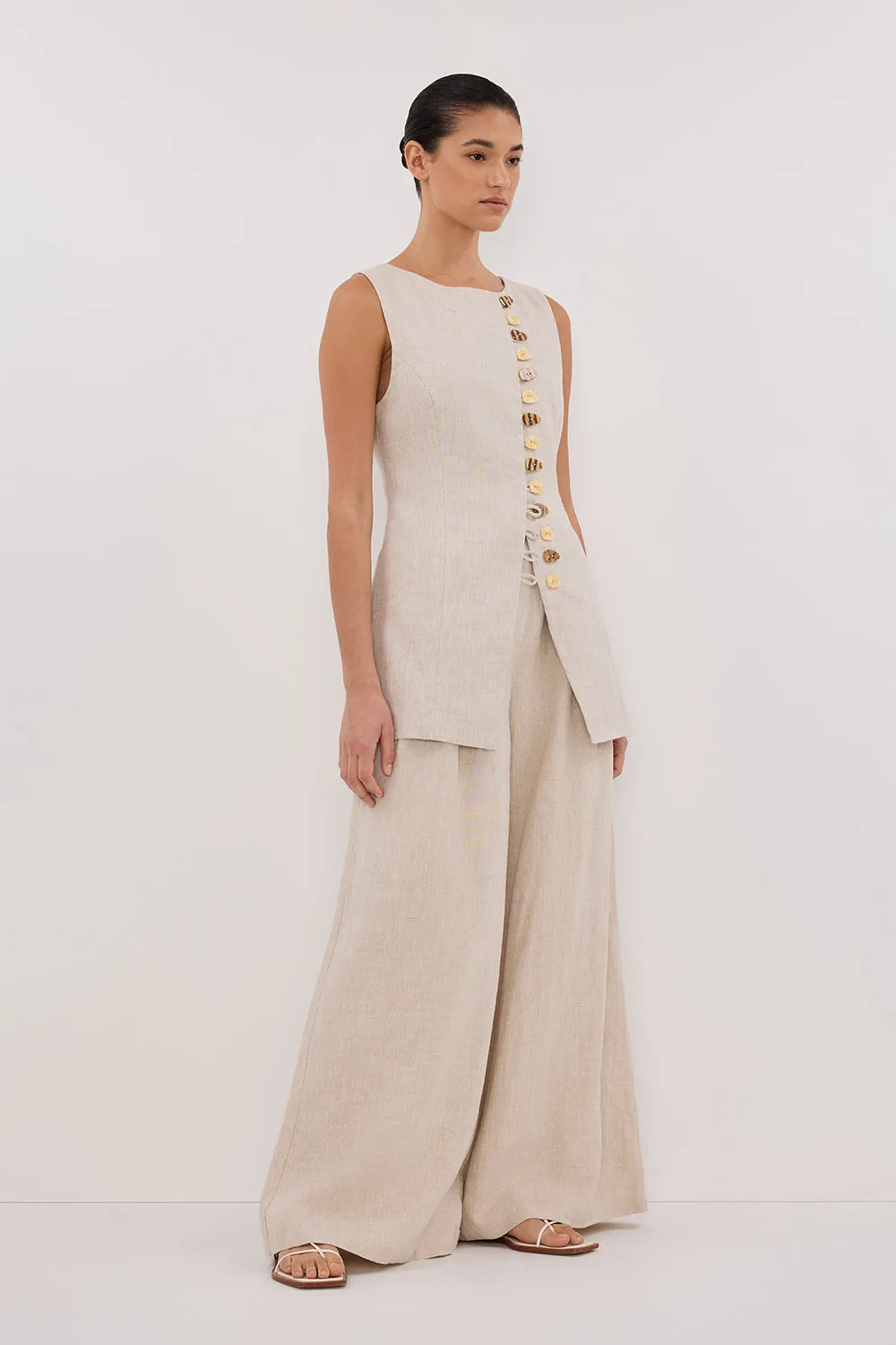 CODY NATURAL WIDE LINEN PANT sold by Dissh product image thumbnail 3