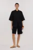 OWEN BLACK SLEEVED BRODERIE SHIRT sold by Dissh