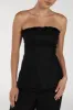 ZAHARA BLACK LINEN FRINGED TOP sold by Dissh