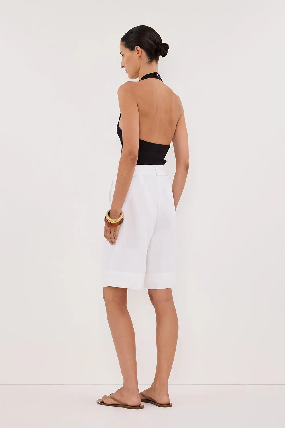 LISS WASHED BLACK HALTER KNIT TOP sold by Dissh product image thumbnail 5