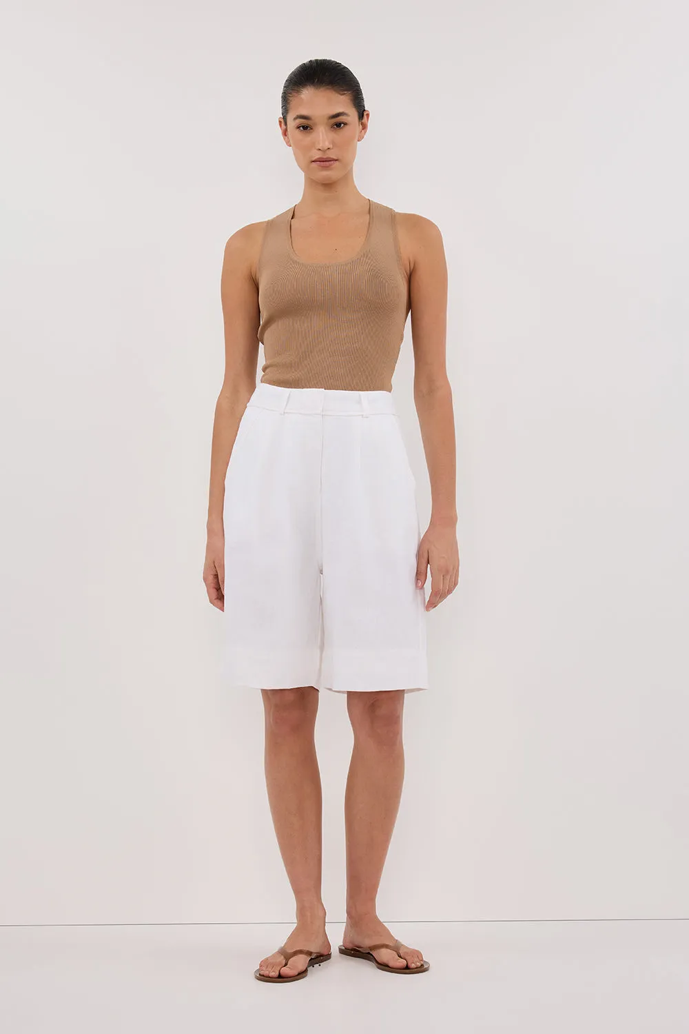 DEVIN TAN RACER KNIT TANK sold by Dissh