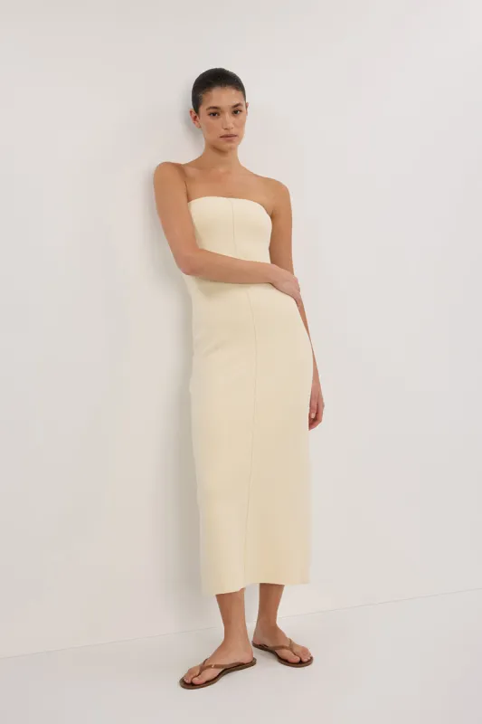 OWEN CREAM CREPE BANDEAU DRESS sold by Dissh