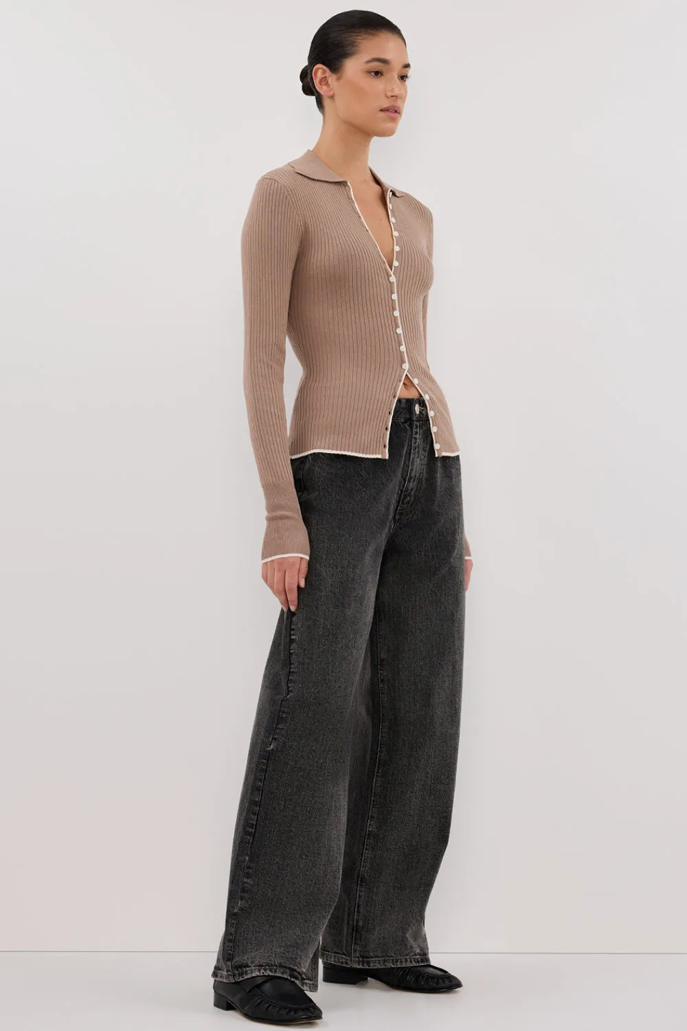 LEONIE LATTE POLO KNIT TOP sold by Dissh product image thumbnail 3