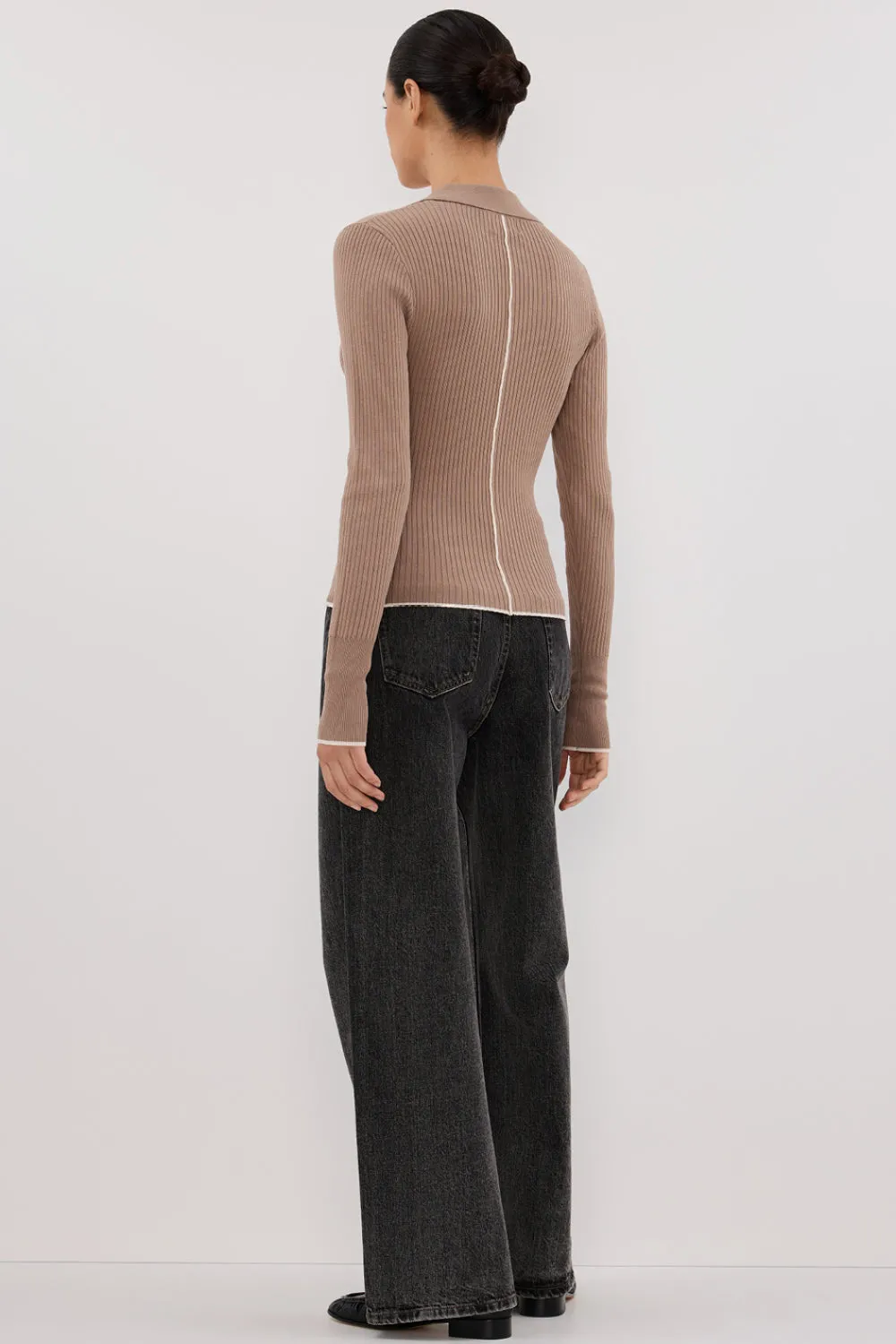 LEONIE LATTE POLO KNIT TOP sold by Dissh product image thumbnail 5