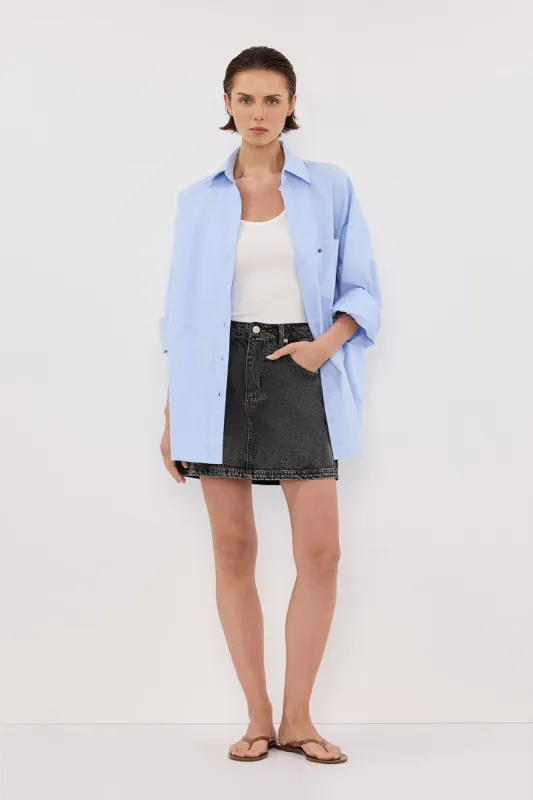 MASON WASHED BLACK DENIM MINI SKIRT sold by Dissh