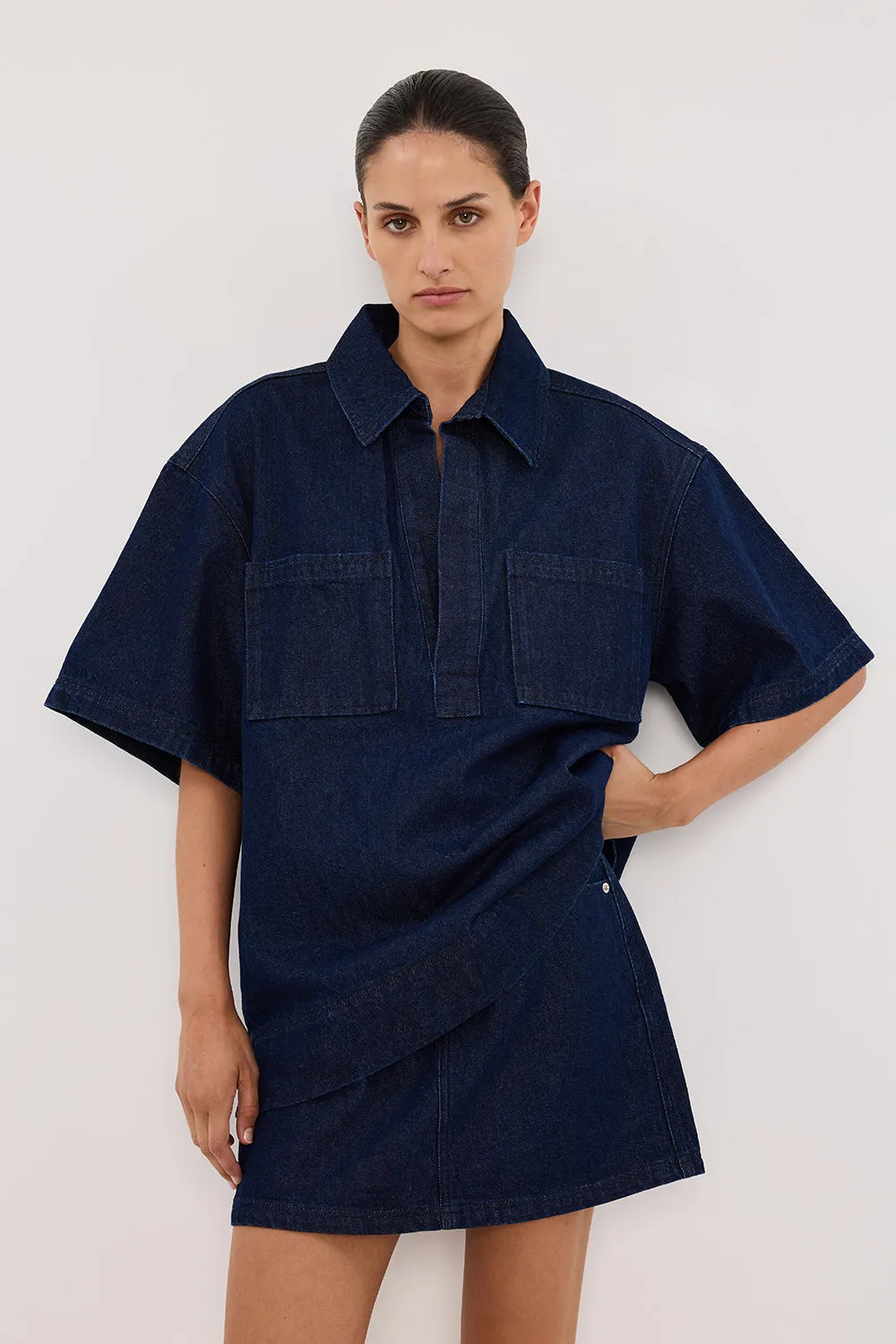 MASON INDIGO DENIM MINI SKIRT sold by Dissh product image thumbnail 2