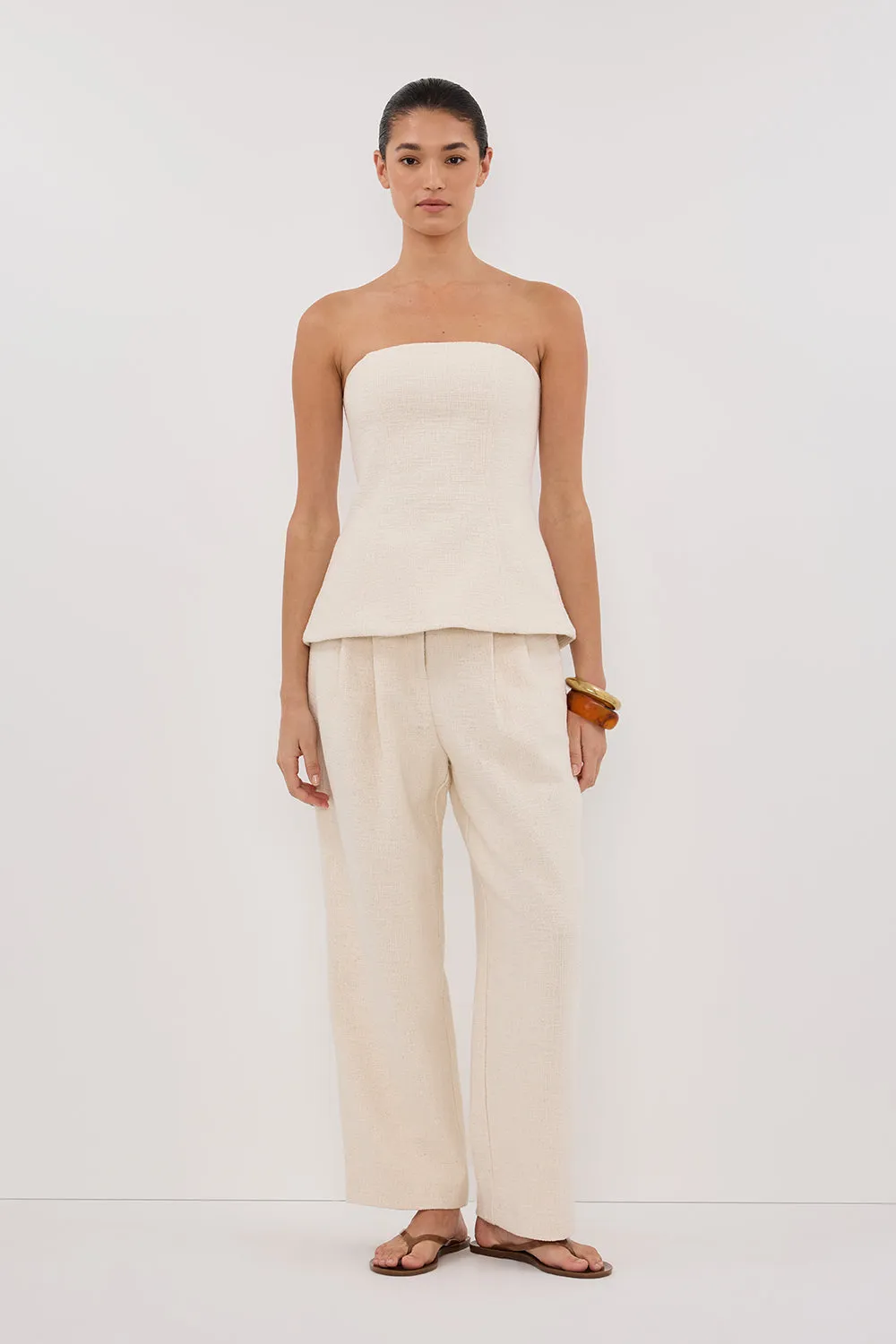 NIA NATURAL STRAPLESS TOP sold by Dissh