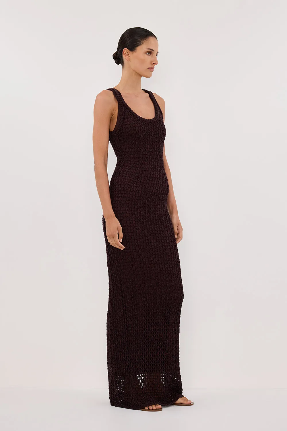 TESS CHOC CROCHET KNIT MAXI DRESS sold by Dissh product image thumbnail 4
