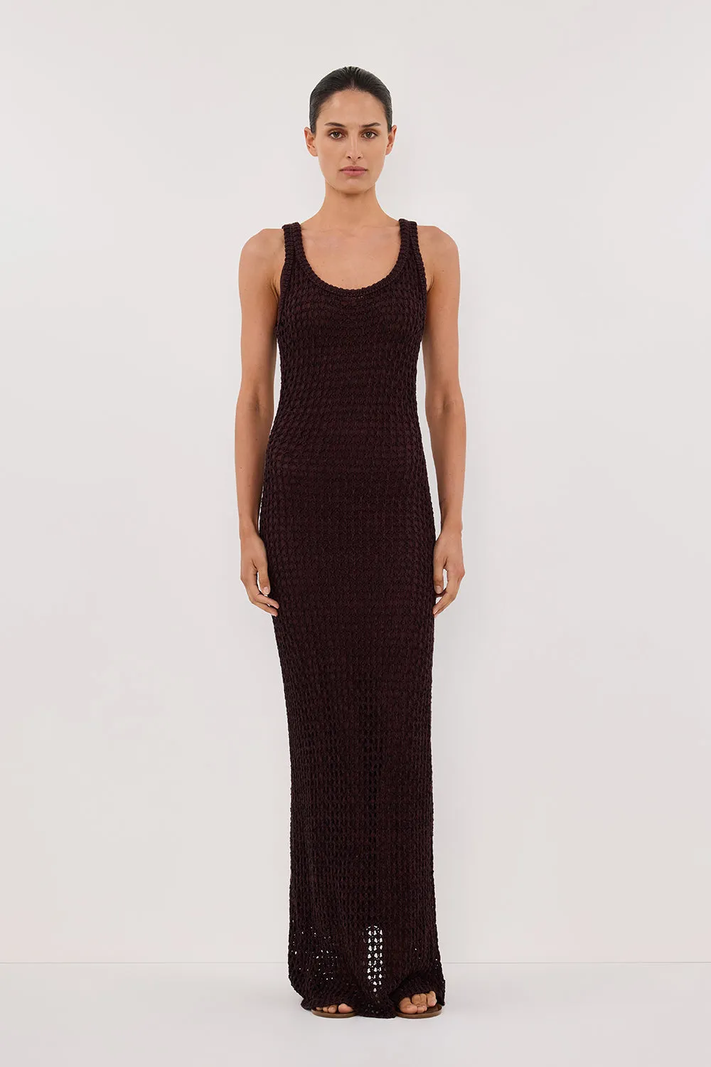 TESS CHOC CROCHET KNIT MAXI DRESS sold by Dissh product image thumbnail 2