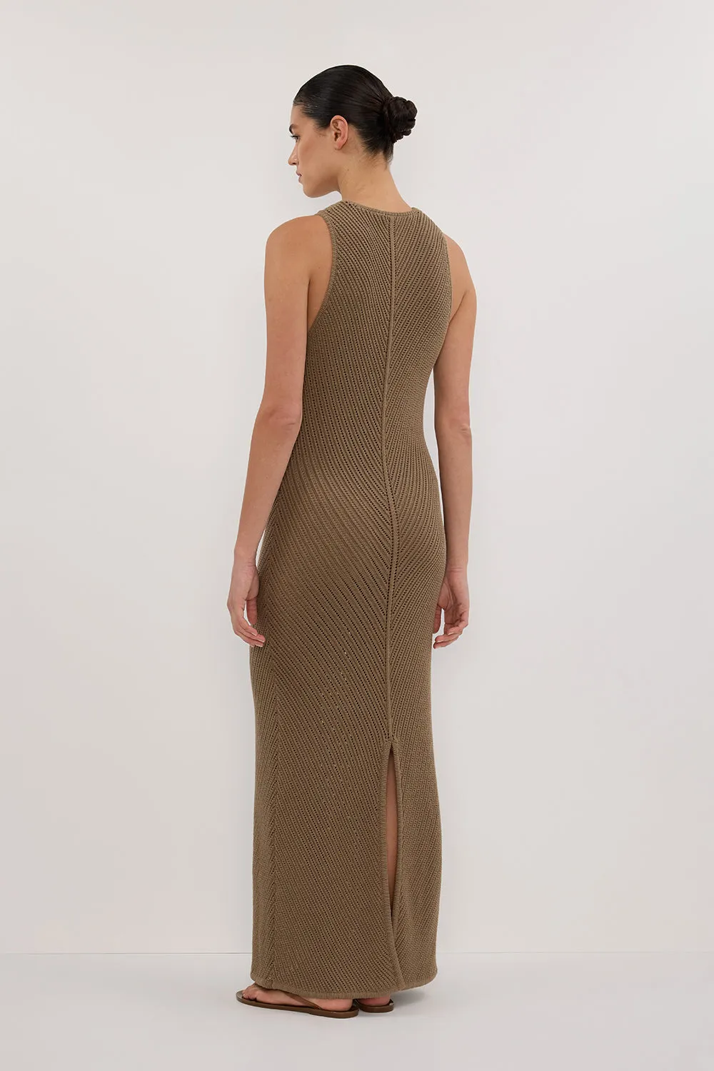 BLOOM OLIVE CROCHET MAXI DRESS sold by Dissh product image thumbnail 4