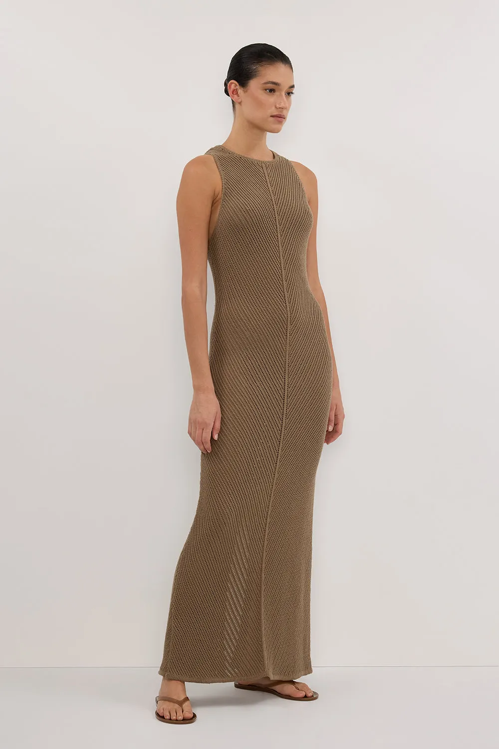 BLOOM OLIVE CROCHET MAXI DRESS sold by Dissh product image thumbnail 3